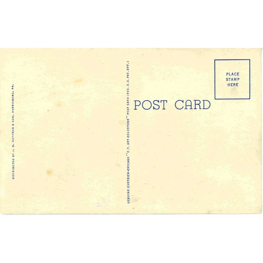 Vintage Postcard Harrisburg PA Soldiers Sailors Memorial Bridge USA Curteich‎